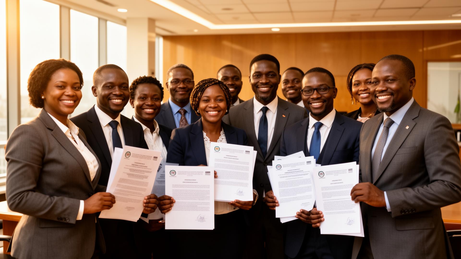 Ogun State citizens receiving certificates